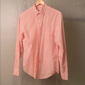 J. Crew button up shirt white peach gingham check